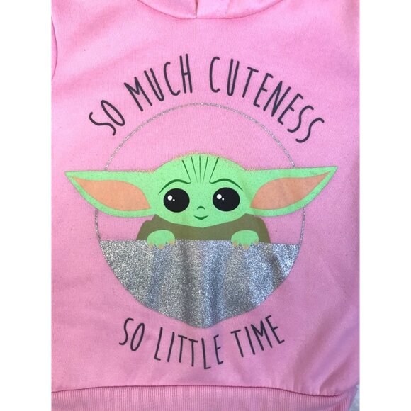 Star Wars Girls Pink Baby Yoda Hoodie Size 5 - Picture 3 of 7